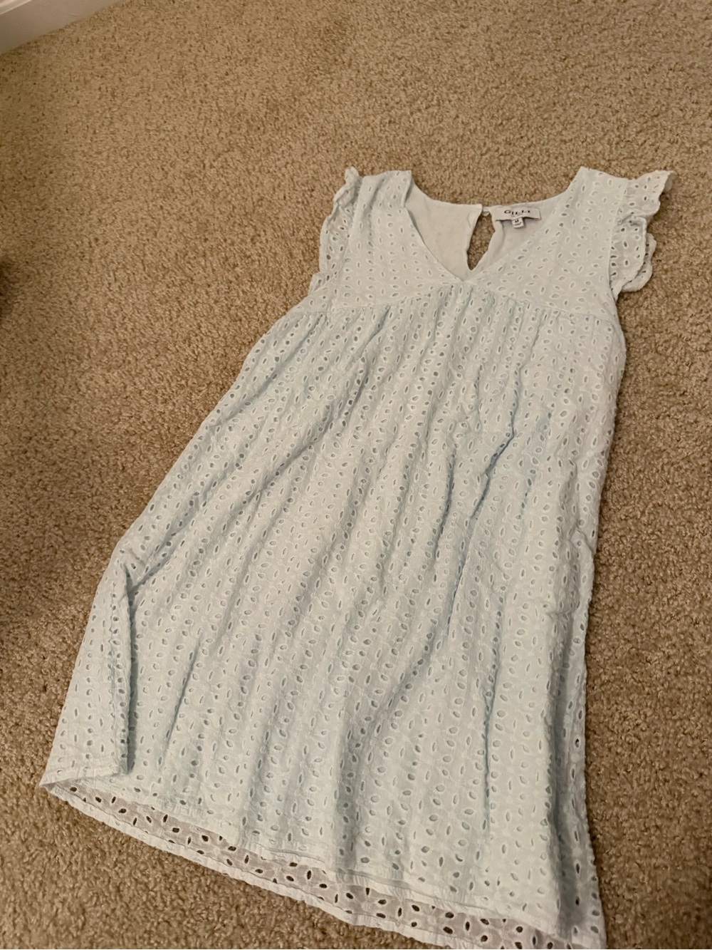 Gilli Light Blue Eyelet Mini Dress